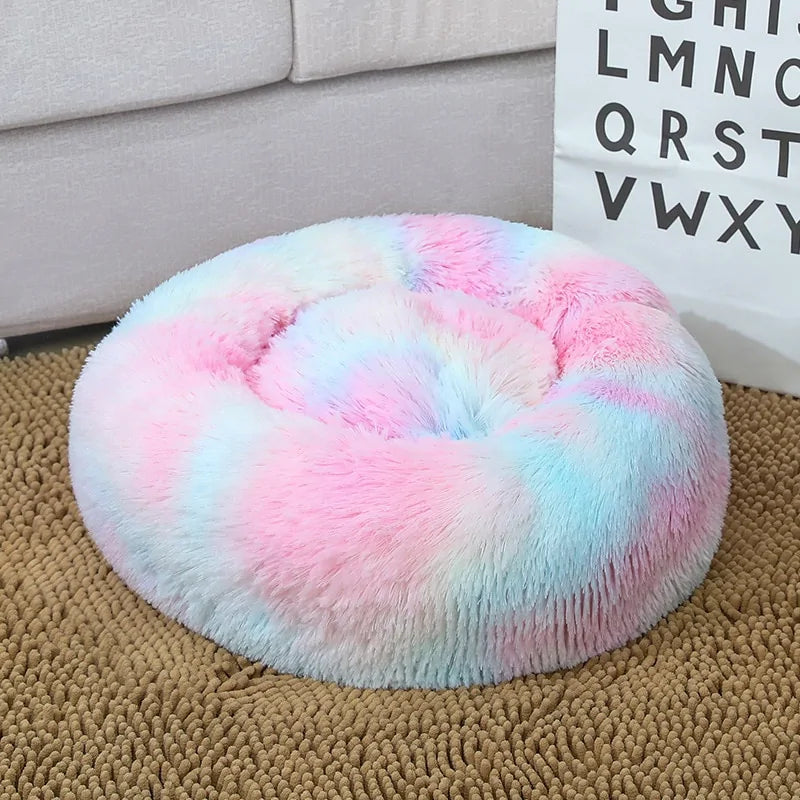 Warm Soft Long Donut Plush Pet Cushion